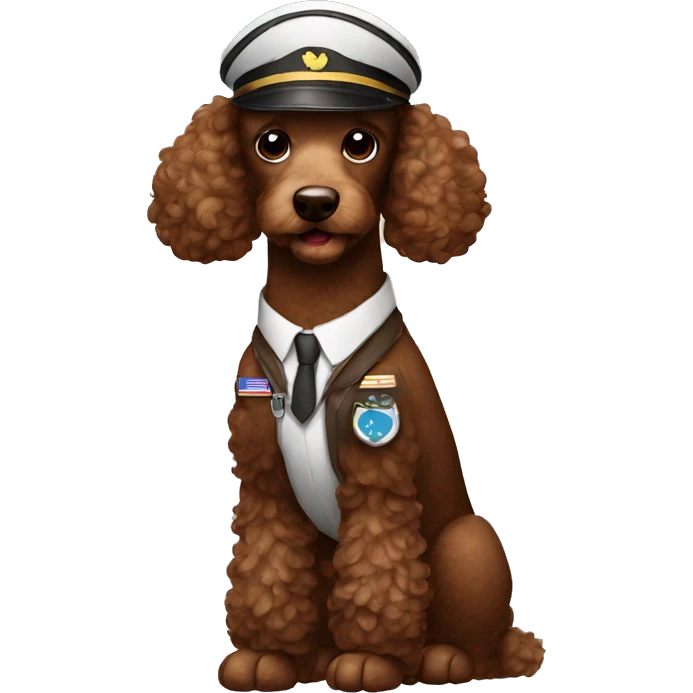 Brown poodle pilot emoji