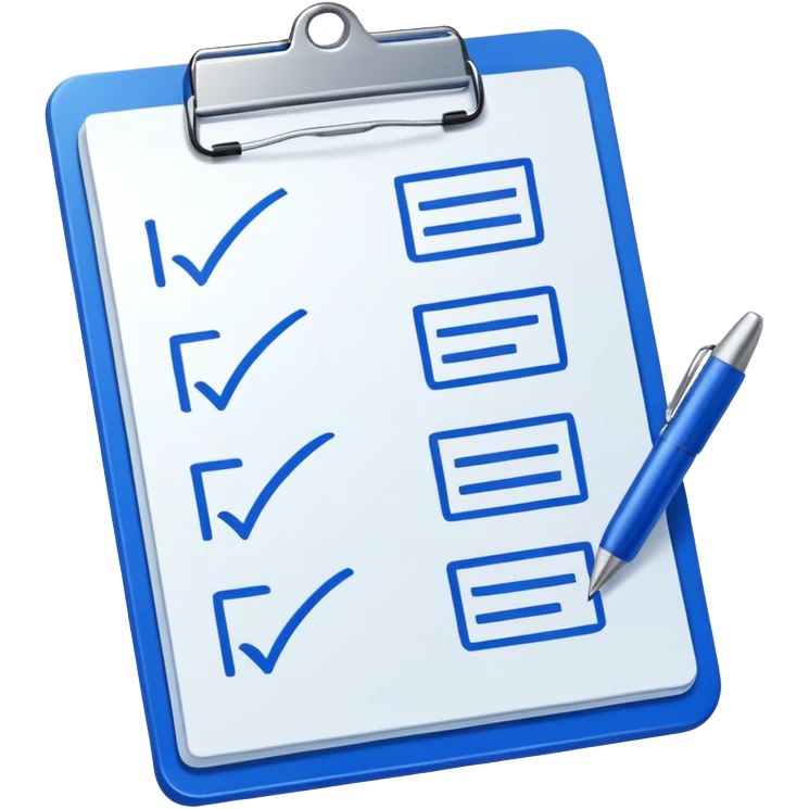 clipboard with multiple check marks being shared emoji