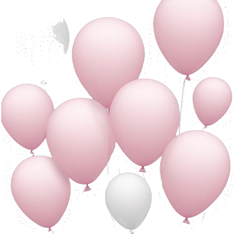 Pastel pink and white balloons emoji