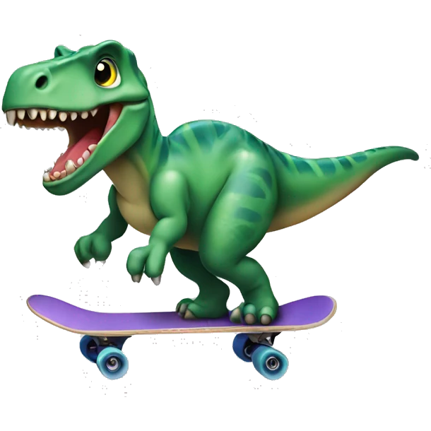 Dinossauro andando de skate emoji
