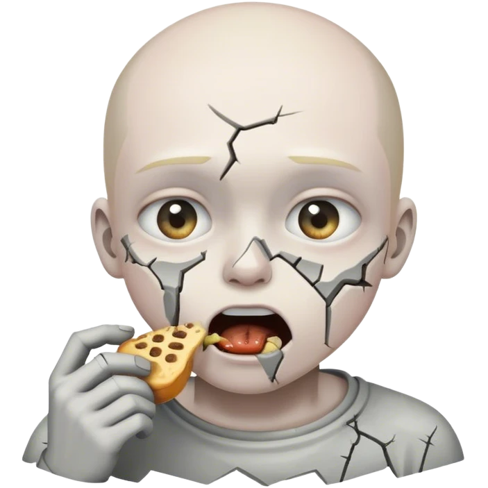 Crazy person eating concrete emoji