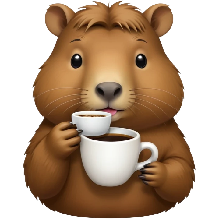 Capybara drinking coffee emoji