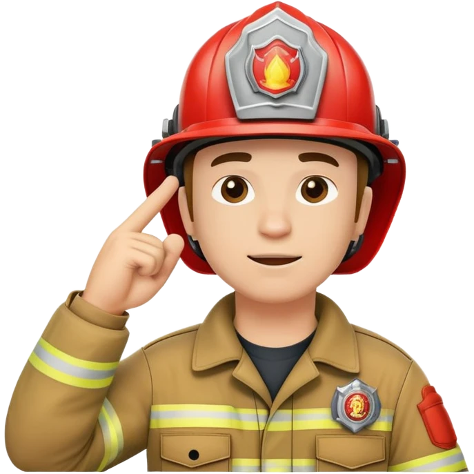 Пожарный в каске крутит пальцем у виска emoji