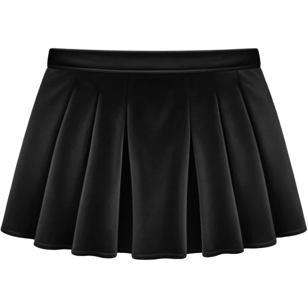 super realistic black velvet mini skirt isolated emoji