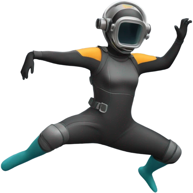 "Design an emoji of a woman dancing in a diving suit." emoji