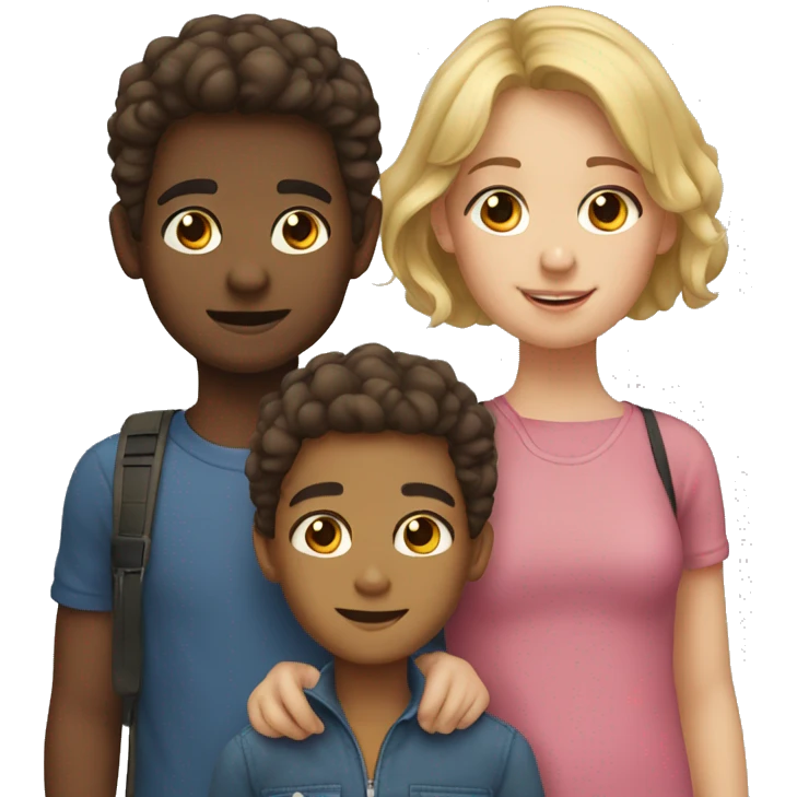 3 siblings 1 boy 2 girls  emoji