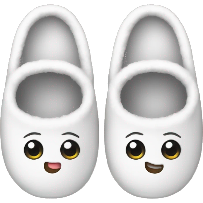 cute cozy white slippers emoji