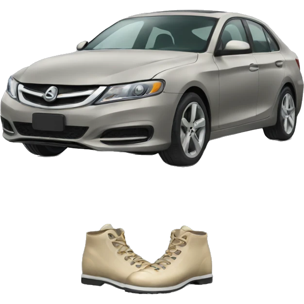 Car wearing shoes emoji