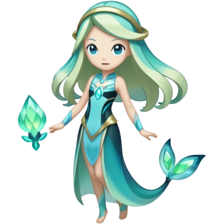 Shiny Glowing Bioluminescent Translucent Luminescent ET-Amaura-Aurora-Gible-Meloetta-Azelf-Pokémon (full body) emoji