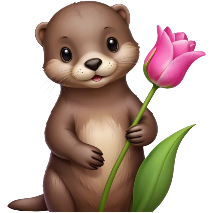 Otter with tulip  emoji