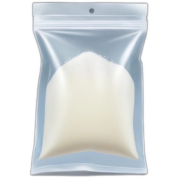 small transparent ziplock bag, with some white powder emoji