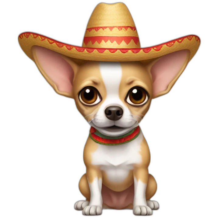 Chihuahua in Mexican hat adios emoji