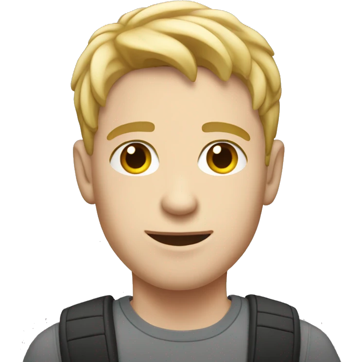 White Young guy with laptope  emoji
