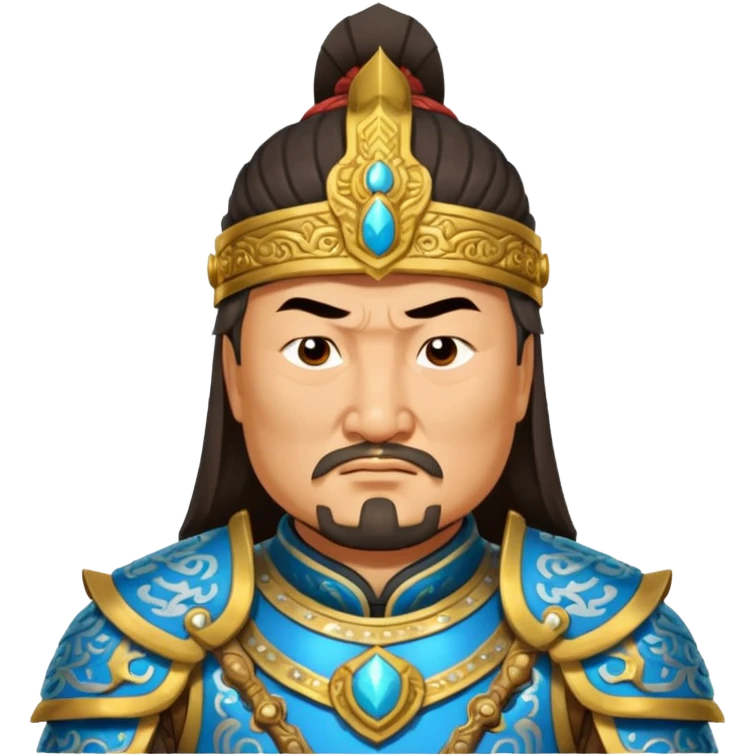 portrait of Genghis Khan in armor rotated 45 degrees to the right emoji