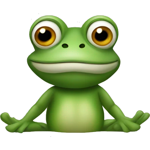a frog-masked man in a frog position emoji