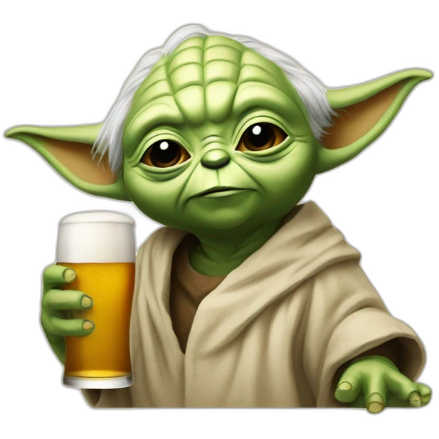 yoda qui boit une biere emoji