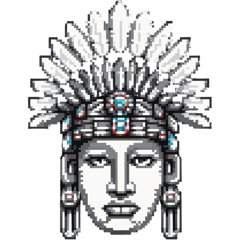 Toltec carved stone head with decorated headdress emoji