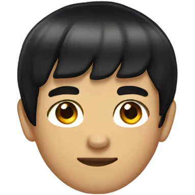 teen, tan, short fringe black hair, boy emoji