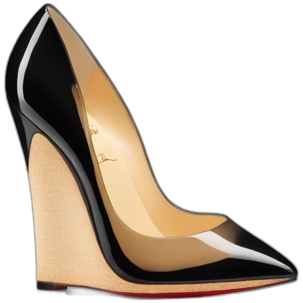 One WEDGE heel LOUBOUTIN black PATENT emoji