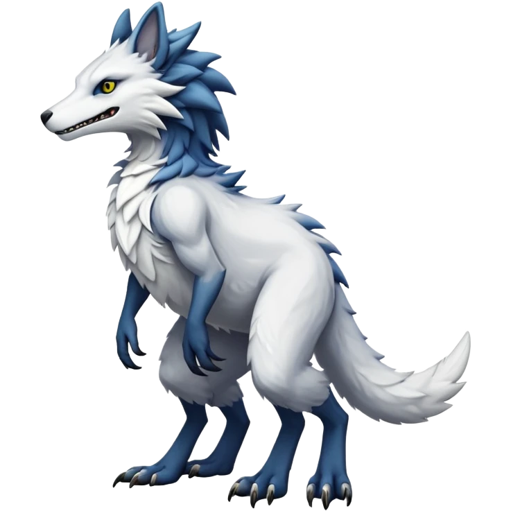 Sergal-Vernid-hyrid-animal-creature, full body emoji
