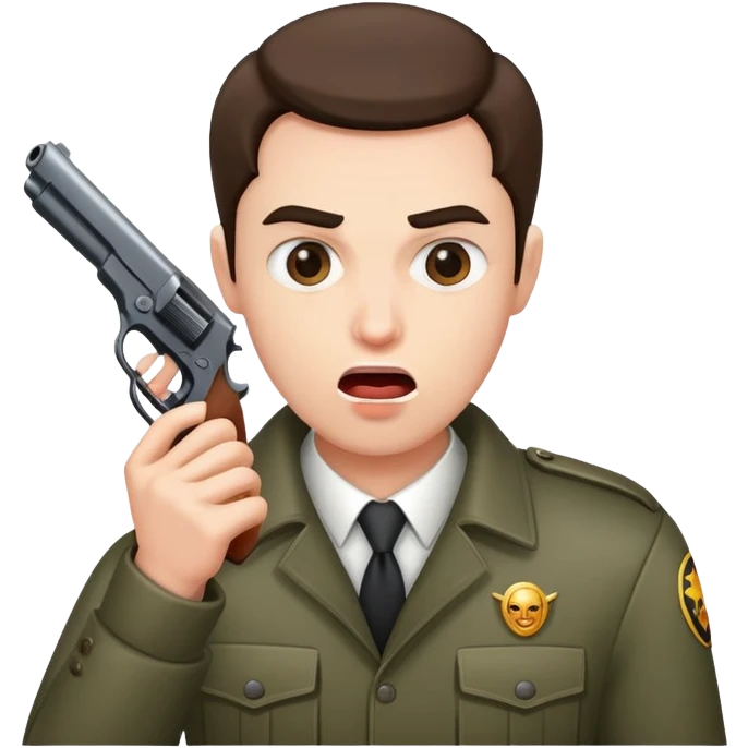 hand gun shooting mouth emoji