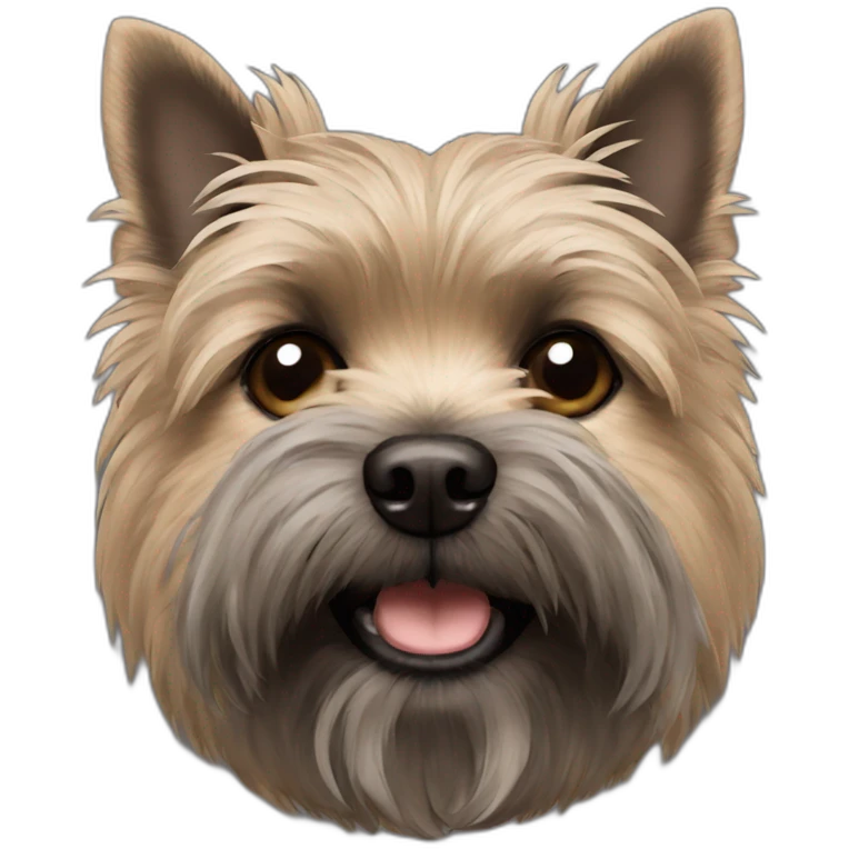 brownish gray cairn terrier face emoji