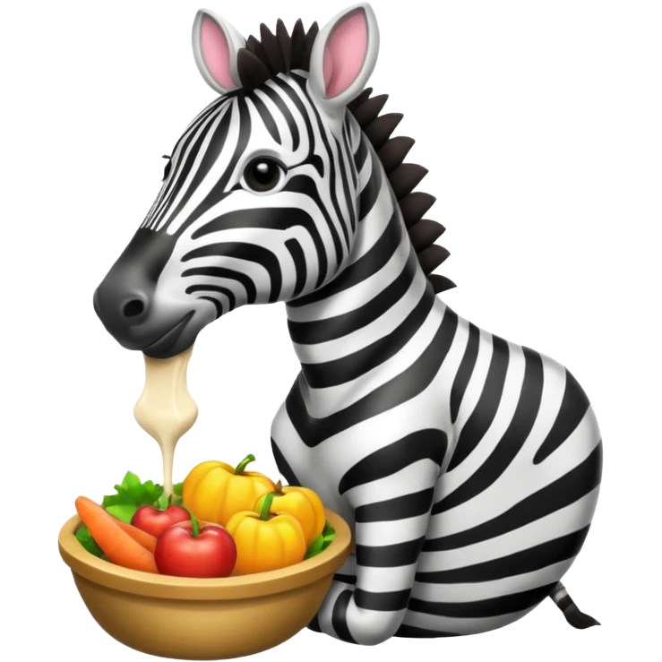 zebra eating bager emoji