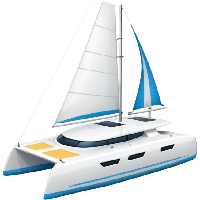 A catamaran with a white background. No wording or lettering on the boat  emoji