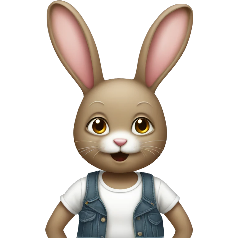 Little rabbit with bodysuit  emoji