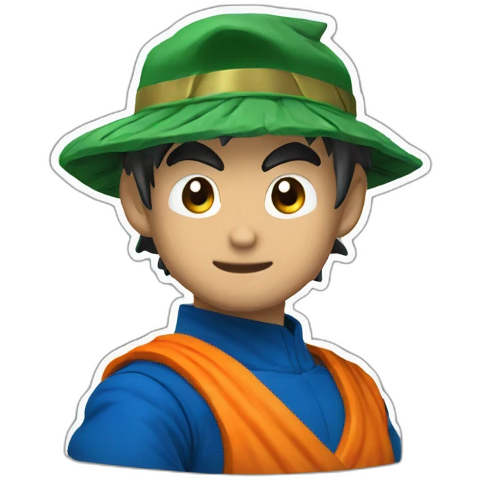 Goku con una gorra de navida emoji