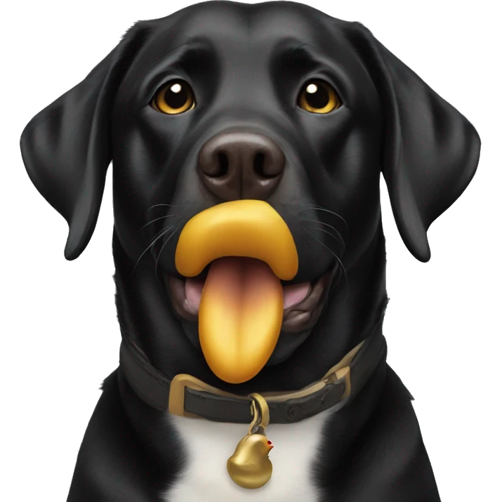 black lab with duck in mouth emoji