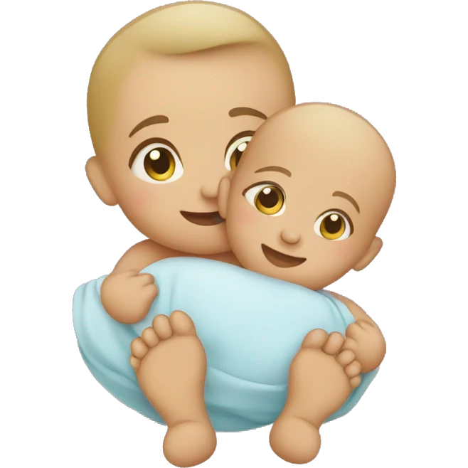 baby carrying another baby emoji
