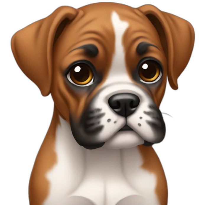 cute baby boxer dog emoji