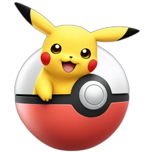 pikachu peeking out of poke ball emoji