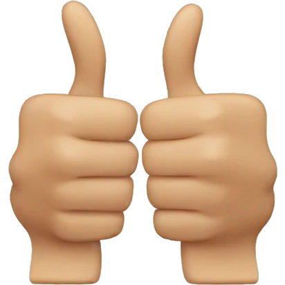 two hands with Thumbs up and thumbs down emoji