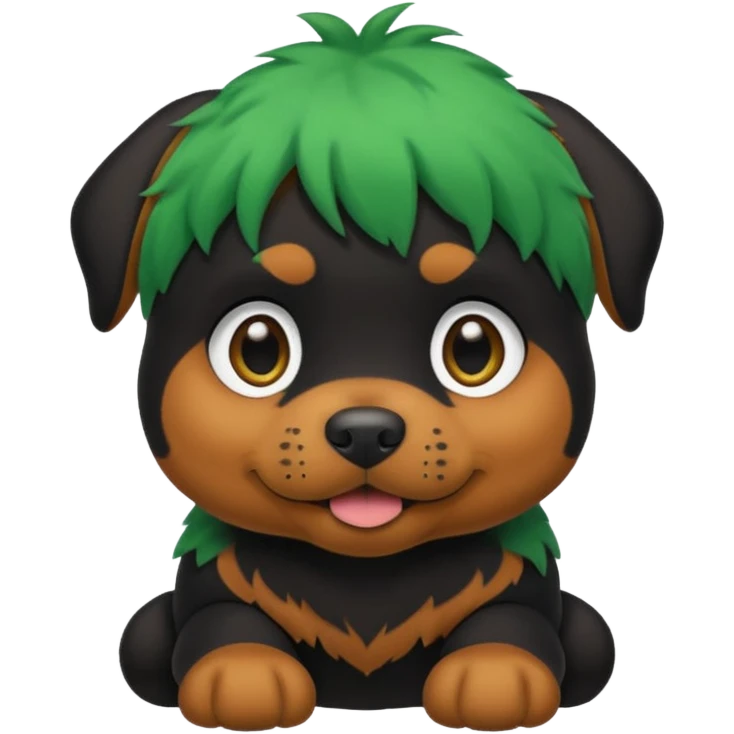 green haired baby rottweiler emoji