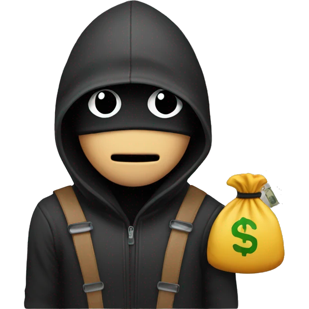 Robber emoji with a money bag emoji