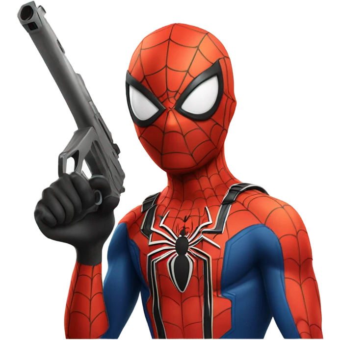 Spider-Man with a gun emoji