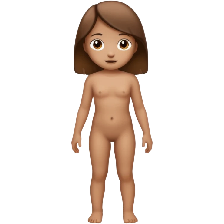 Child girl brown naked standing emoji