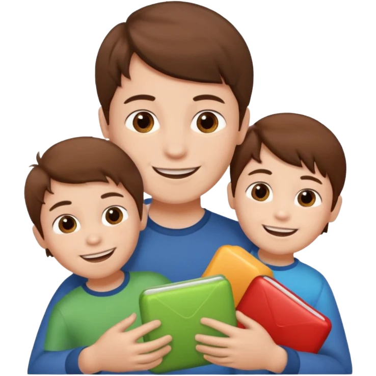 Boy with 2 kids emoji