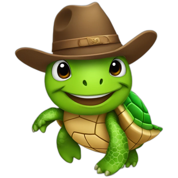 volleyball turtle with cowboy hat emoji