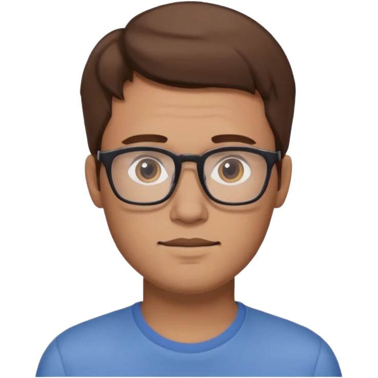 a young dad with brown hair, with rectangular glasses, without beard emoji