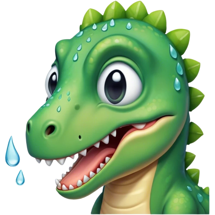 sad Crying dinosaur with tears emoji