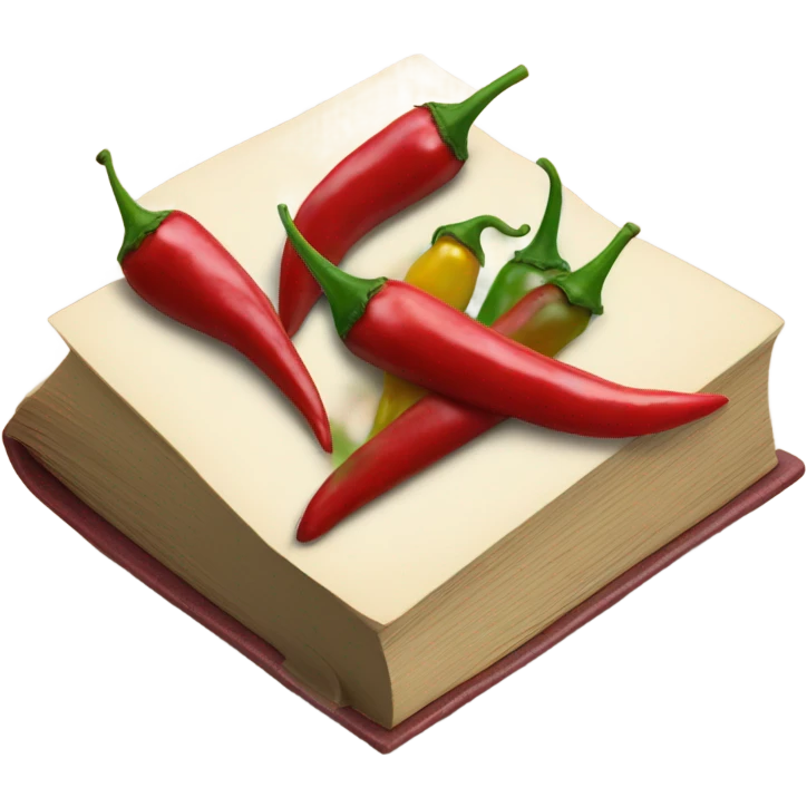 Book with chilli peppers emoji