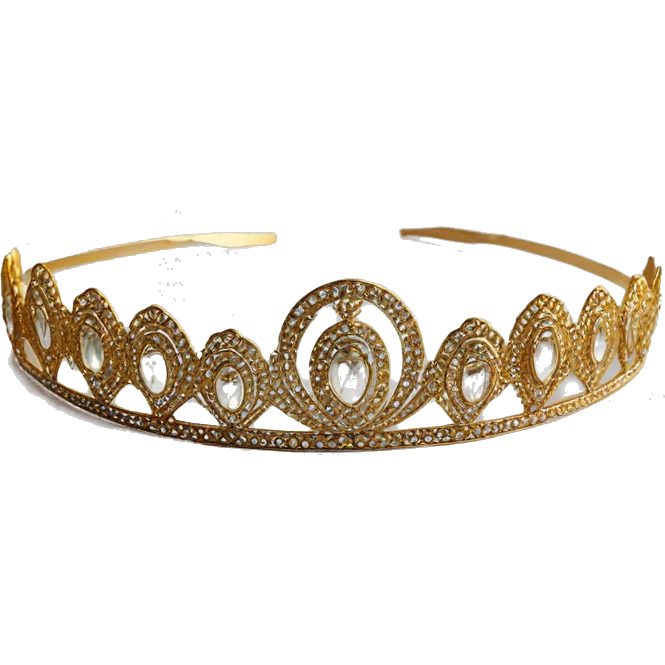 art deco 1920's tiara gold crystals emoji