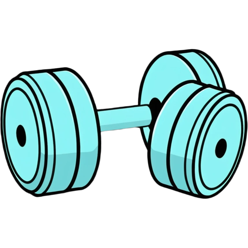 dumbbell cartoonish sticker style emoji