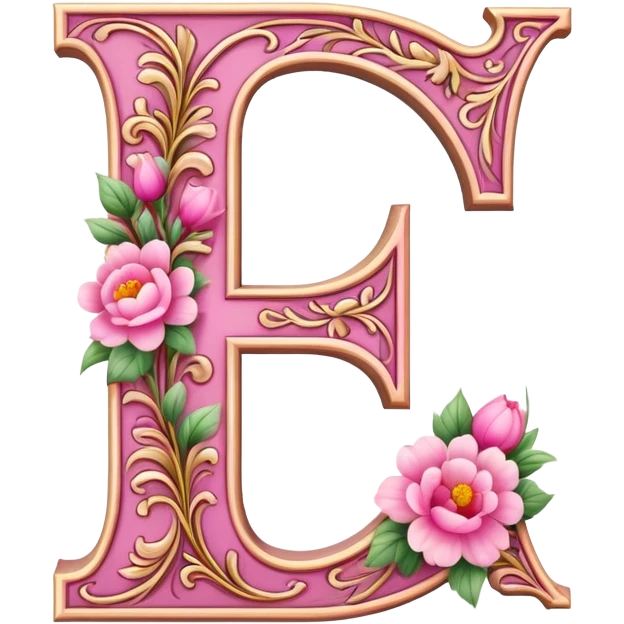 Pink, romantic, flowery, the letter “f” emoji