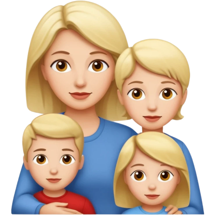 mom and kids white emoji