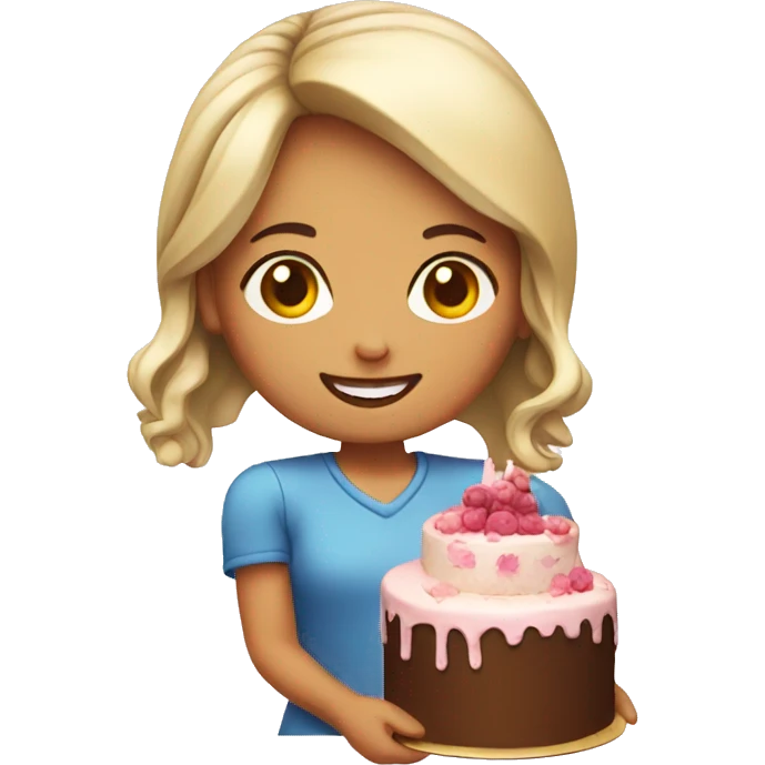 girl with cake emoji
