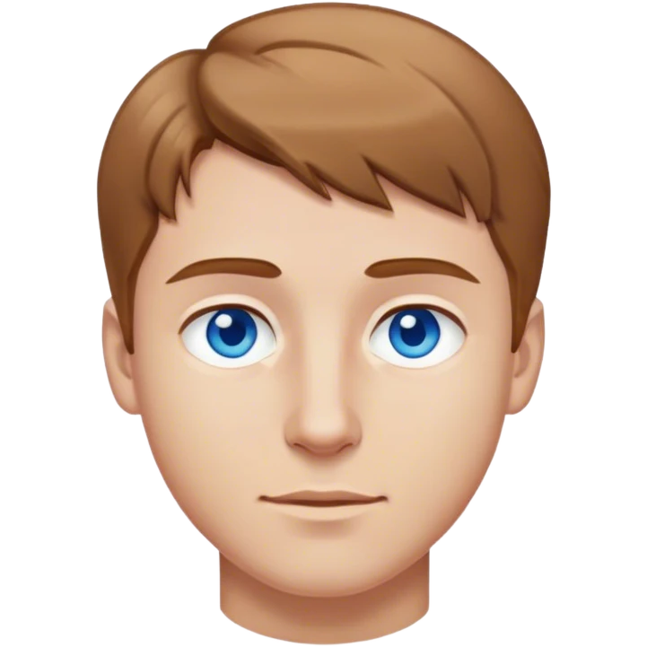 man, short, light brown hair, blue eyes emoji